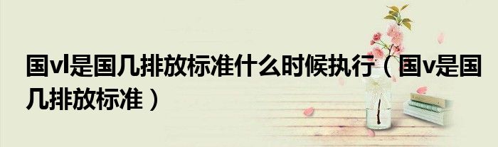 国vl是国几排放标准什么时候执行（国v是国几排放标准）