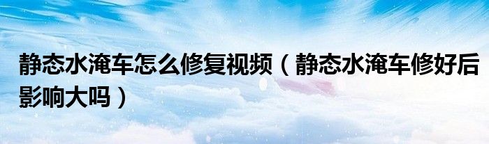 静态水淹车怎么修复视频（静态水淹车修好后影响大吗）