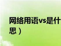 网络用语vs是什么意思（网络语言vs什么意思）