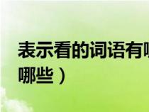 表示看的词语有哪些4个字（表示看的词语有哪些）
