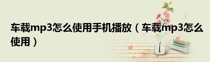 车载mp3怎么使用手机播放（车载mp3怎么使用）
