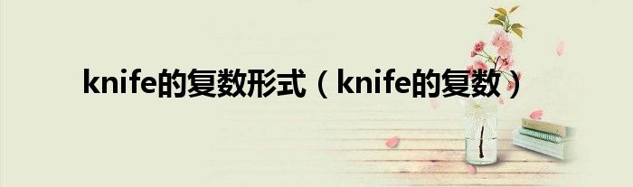 knife的复数形式（knife的复数）