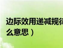 边际效用递减规律是什么意思（边际效用是什么意思）
