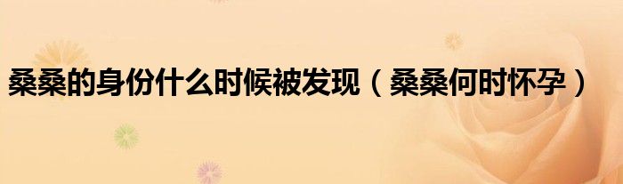 桑桑的身份什么时候被发现（桑桑何时怀孕）