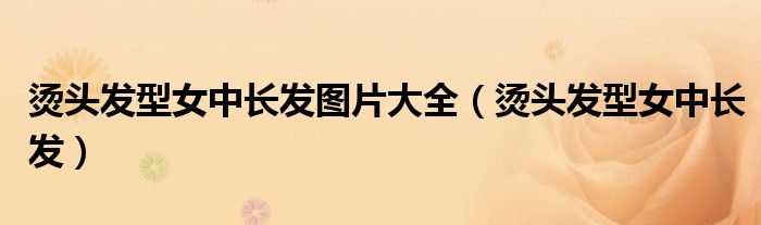 烫头发型女中长发图片大全（烫头发型女中长发）