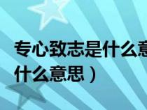专心致志是什么意思信什么意思（专心致志是什么意思）