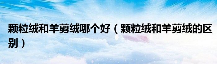 颗粒绒和羊剪绒哪个好（颗粒绒和羊剪绒的区别）