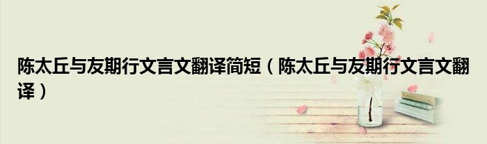 陈太丘与友期行文言文翻译简短（陈太丘与友期行文言文翻译）