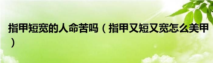 指甲短宽的人命苦吗（指甲又短又宽怎么美甲）
