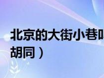 北京的大街小巷叫胡同（北京的小巷为什么叫胡同）