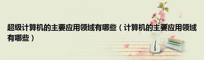 超级计算机的主要应用领域有哪些（计算机的主要应用领域有哪些）