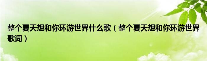 整个夏天想和你环游世界什么歌（整个夏天想和你环游世界歌词）