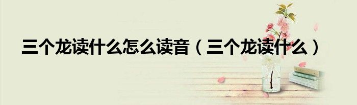 三个龙读什么怎么读音（三个龙读什么）