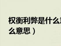 权衡利弊是什么意思啊 成语（权衡利弊是什么意思）
