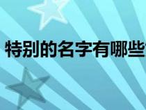 特别的名字有哪些好听（特别的名字有哪些）