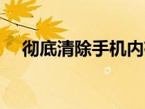 彻底清除手机内存（内存一键清除手机）