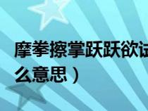 摩拳擦掌跃跃欲试是什么意思（跃跃欲试是什么意思）