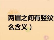 两眉之间有竖纹好不好?1（两眉间有竖纹什么含义）