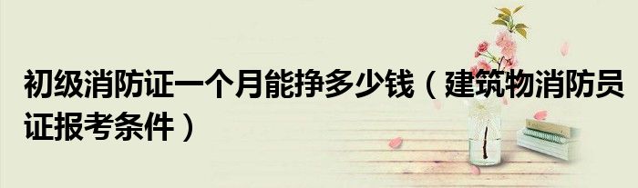 初级消防证一个月能挣多少钱（建筑物消防员证报考条件）