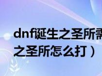 dnf诞生之圣所需要什么材料进入（dnf诞生之圣所怎么打）