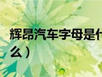 辉昂汽车字母是什么意思（辉昂汽车字母是什么）
