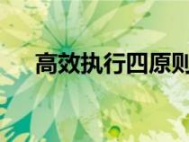 高效执行四原则2.0（高效执行四原则）