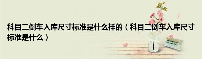 科目二倒车入库尺寸标准是什么样的（科目二倒车入库尺寸标准是什么）