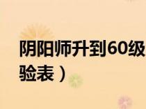 阴阳师升到60级的好处（阴阳师60级升级经验表）