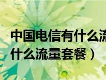 中国电信有什么流量套餐可以用（中国电信有什么流量套餐）