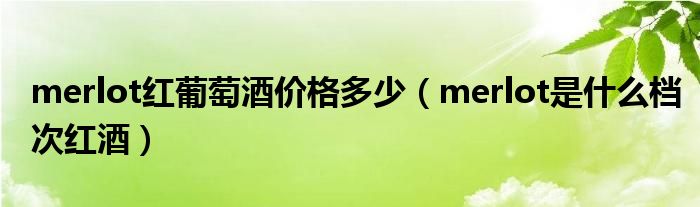 merlot红葡萄酒价格多少（merlot是什么档次红酒）