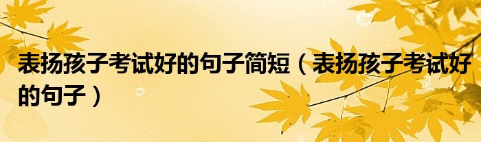 表扬孩子考试好的句子简短（表扬孩子考试好的句子）