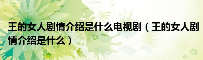 王的女人剧情介绍是什么电视剧（王的女人剧情介绍是什么）