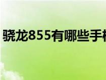 骁龙855有哪些手机?（骁龙855有哪些手机）