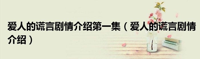 爱人的谎言剧情介绍第一集（爱人的谎言剧情介绍）