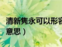 清新隽永可以形容人吗的意思（清新隽永什么意思）
