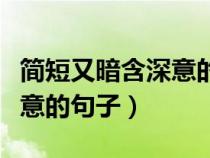 简短又暗含深意的句子初中生（简短又暗含深意的句子）