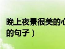 晚上夜景很美的心情（关于晚上夜景心情说说的句子）