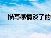 描写感情淡了的句子（感情淡了的句子）