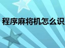 程序麻将机怎么识别（怎样识别麻将机作弊）