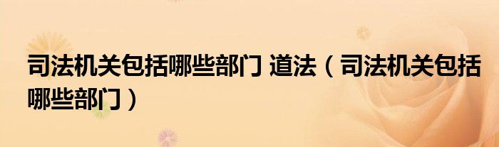 司法机关包括哪些部门 道法（司法机关包括哪些部门）