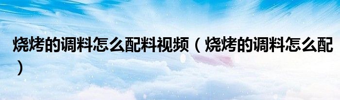 烧烤的调料怎么配料视频（烧烤的调料怎么配）
