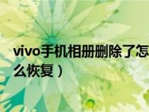 vivo手机相册删除了怎么恢复正常（vivo手机相册删除了怎么恢复）