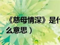 《慈母情深》是什么意思（慈母情深具体是什么意思）
