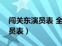 闯关东演员表 全部演员介绍图片（闯关东演员表）