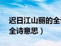 迟日江山丽的全诗意思20字（迟日江山丽的全诗意思）