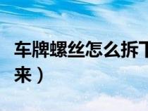 车牌螺丝怎么拆下来视频（车牌螺丝怎么拆下来）
