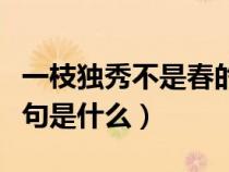 一枝独秀不是春的全诗（一枝独秀不是春下一句是什么）