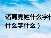 诸葛亮姓什么字什么号什么（诸葛亮姓什么名什么字什么）