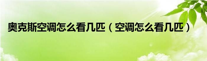 奥克斯空调怎么看几匹（空调怎么看几匹）