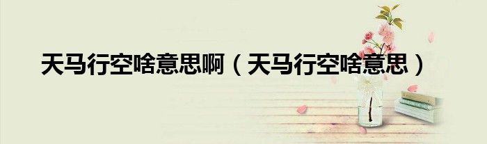 天马行空啥意思啊（天马行空啥意思）